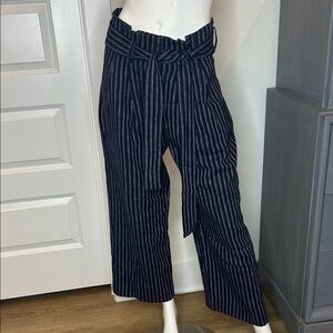 Point Sur Navy Striped Wide Leg Women's Pants size 4